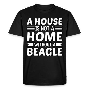 Une maison n’est pas une maison sans Beagle - T-shirt Premium bio Homme - noir - Devant - Nico (187cm)