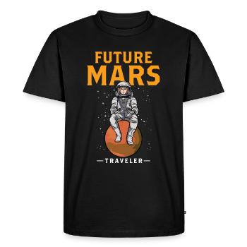 Futur astronaute de Mars Traveler Planet - T-shirt Premium bio Homme - noir - Devant - Nico (187cm)