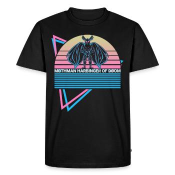 Mothman Cryptid Rétro - T-shirt Premium bio Homme - noir - Devant - Nico (187cm)