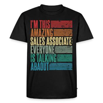 Vintage Sales Rep Cadeau Rétro - T-shirt Premium bio Homme - noir - Devant - Nico (187cm)