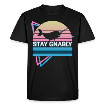 Narwhal Retro - Men's Premium Organic T-Shirt - black - Front - Nico (187cm)