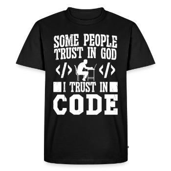 Développeur de logiciels I Trust In Code Programmer - T-shirt Premium bio Homme - noir - Devant - Nico (187cm)