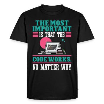Software Developer Most Important The Code Works - Men's Premium Organic T-Shirt - black - Front - Nico (187cm)