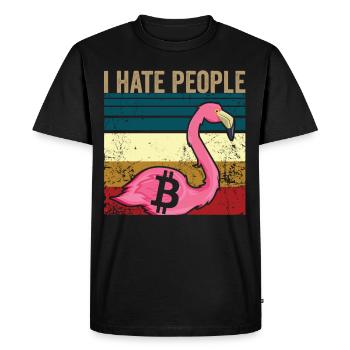 Je déteste les gens | Bitcoin - T-shirt Premium bio Homme - noir - Devant - Nico (187cm)