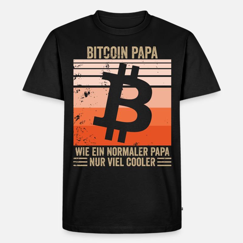 Bitcoin Papa - Männer Premium Bio T-Shirt - Schwarz