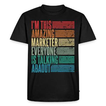 Vintage Marketeer Marketer Gift Retro - Men's Premium Organic T-Shirt - black - Front - Nico (187cm)