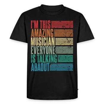 Musicien Vintage Musicien Cadeau Rétro - T-shirt Premium bio Homme - noir - Devant - Nico (187cm)