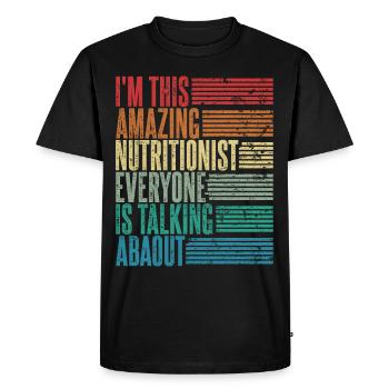 Diététiste nutritionniste Cadeau - T-shirt Premium bio Homme - noir - Devant - Nico (187cm)