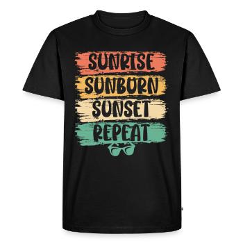 Saison d’été Vacances tropicales Plage Été - T-shirt Premium bio Homme - noir - Devant - Nico (187cm)