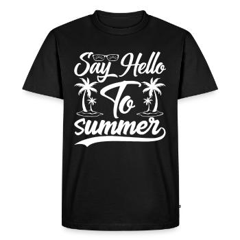 Saison d’été Vacances tropicales Plage Été - T-shirt Premium bio Homme - noir - Devant - Nico (187cm)