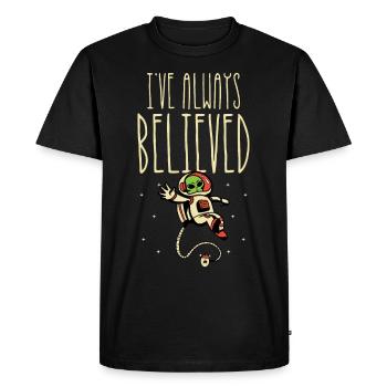 J’ai toujours cru extraterrestre - T-shirt Premium bio Homme - noir - Devant - Nico (187cm)