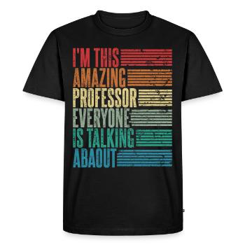 Vintage Professor Professor Gift Retro - Men's Premium Organic T-Shirt - black - Front - Nico (187cm)