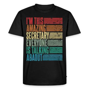 Vintage Secrétaire Secrétaire Cadeau Rétro - T-shirt Premium bio Homme - noir - Devant - Nico (187cm)