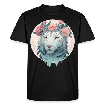 Safari à l’aquarelle de la couronne de tigre du Bengale blanc - T-shirt Premium bio Homme - noir - Devant - Nico (187cm)