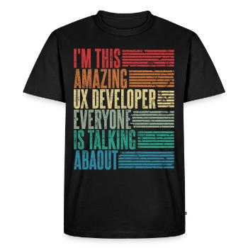 Ux Developer Ux Developer Gift Retro - Men's Premium Organic T-Shirt - black - Front - Nico (187cm)