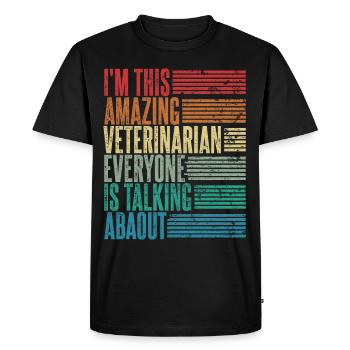 Vintage Vétérinaire Femme vétérinaire Cadeau Rétro - T-shirt Premium bio Homme - noir - Devant - Nico (187cm)
