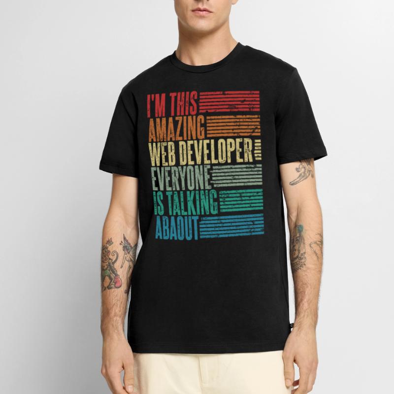 Web Developer Web Developer Gift Retro Men's Premium Organic T-Shirt