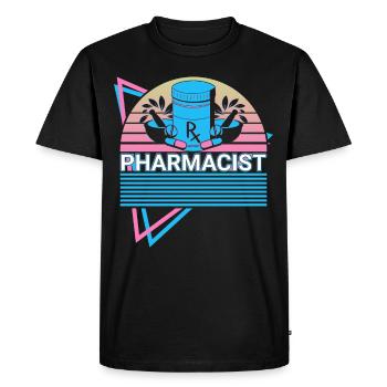 Pharmacist Pharmacy Retro - Men's Premium Organic T-Shirt - black - Front - Nico (187cm)