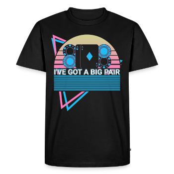 Joueur de poker Rétro - T-shirt Premium bio Homme - noir - Devant - Nico (187cm)
