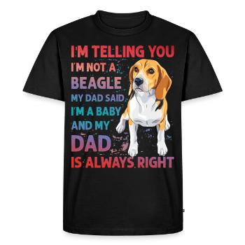Beagle drôle de dicton - T-shirt Premium bio Homme - noir - Devant - Nico (187cm)