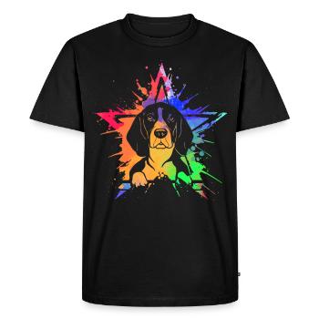 Beagle - Men's Premium Organic T-Shirt - black - Front - Nico (187cm)