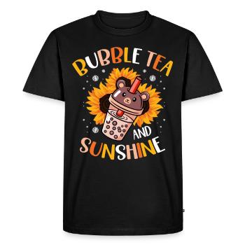 Bubble Tea and Sunshine Boba Tea Drinker - Men's Premium Organic T-Shirt - black - Front - Nico (187cm)