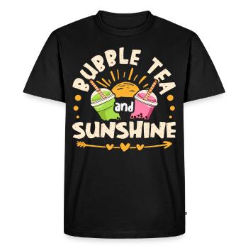 Bubble Tea and Sunshine Boba Tea Drinker - Men's Premium Organic T-Shirt - black - Front - Nico (187cm)