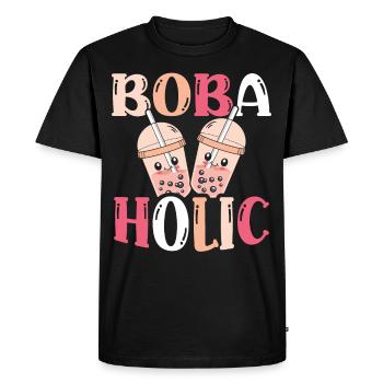 Bobaholic Bubble Tea Lover Boba Tea Drinker - Men's Premium Organic T-Shirt - black - Front - Nico (187cm)