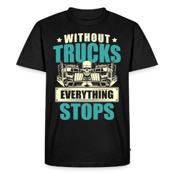 Trucker Job Profession Diesel trailer Truck driver - Men's Premium Organic T-Shirt - black - Front - Nico (187cm)