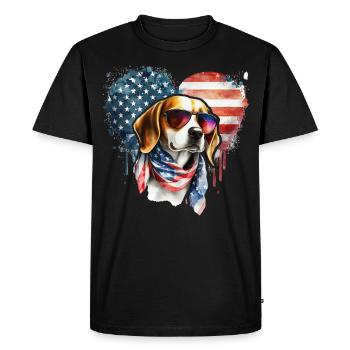 Beagle - Men's Premium Organic T-Shirt - black - Front - Nico (187cm)
