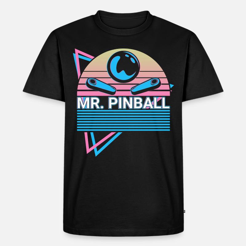 Mr. Flipper Retro - Männer Premium Bio T-Shirt - Schwarz