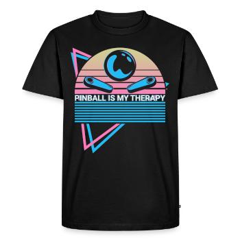 Pinball est mon flipper de thérapie - T-shirt Premium bio Homme - noir - Devant - Nico (187cm)