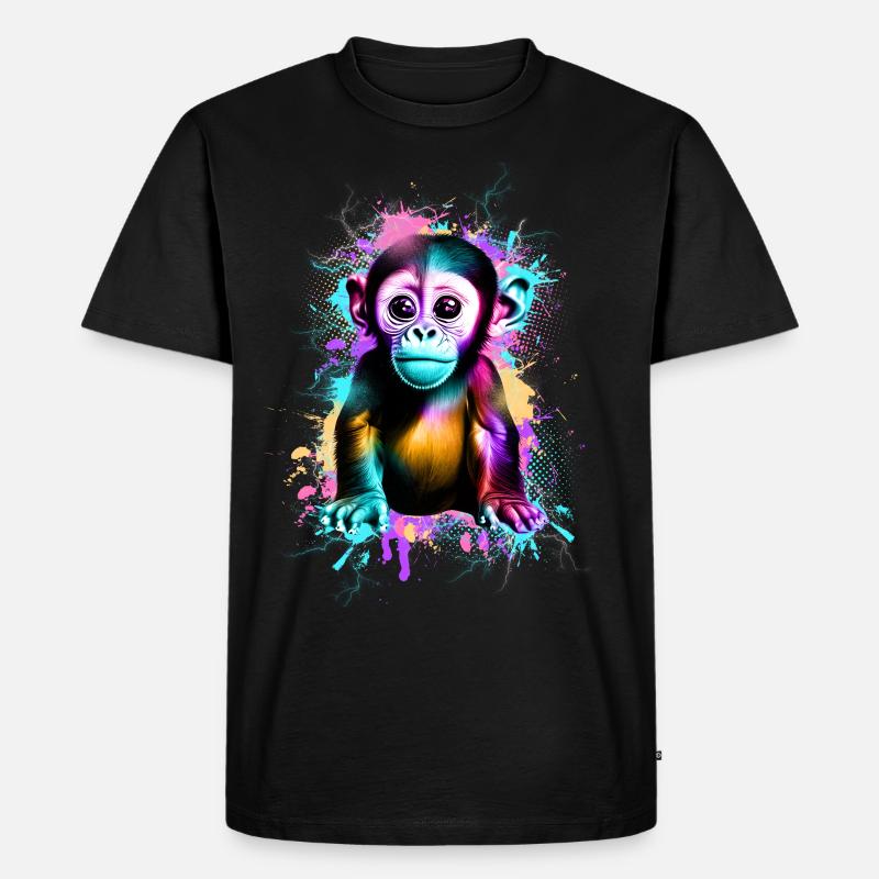 Affe - Männer Premium Bio T-Shirt - Schwarz