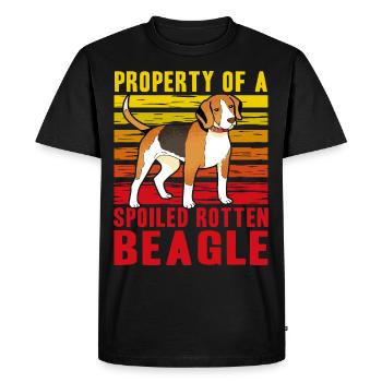 Propriété d’un Beagle pourri gâté - T-shirt Premium bio Homme - noir - Devant - Nico (187cm)