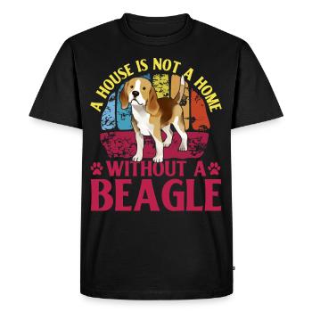 Une maison n’est pas une maison sans Beagle - T-shirt Premium bio Homme - noir - Devant - Nico (187cm)