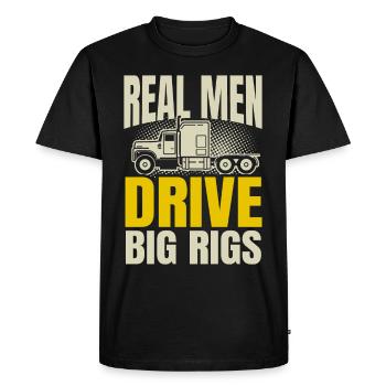 De vrais hommes conduisant de gros camions camionneur remorque camion - T-shirt Premium bio Homme - noir - Devant - Nico (187cm)
