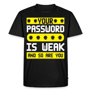 Cybersecurity, Hacking, IT - Men's Premium Organic T-Shirt - black - Front - Nico (187cm)