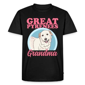 Grand-mère Chien de montagne des Pyrénées | Cadeau du propriétaire de chien - T-shirt Premium bio Homme - noir - Devant - Nico (187cm)