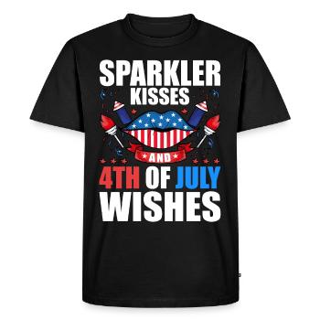 Sparkler Kisses 4th of July Wishes - T-shirt Premium bio Homme - noir - Devant - Nico (187cm)
