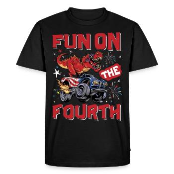Fun on the fourth - Men's Premium Organic T-Shirt - black - Front - Nico (187cm)