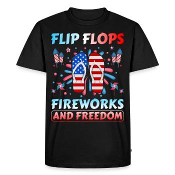 Flip Flops Fireworks and freedom - Men's Premium Organic T-Shirt - black - Front - Nico (187cm)