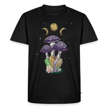 Cottagecore Aesthetic Mushroom Witchy Hippie - Men's Premium Organic T-Shirt - black - Front - Nico (187cm)