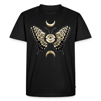 Weirdcore Aesthetic Eyeball Butterly Moon Phase - Men's Premium Organic T-Shirt - black - Front - Nico (187cm)