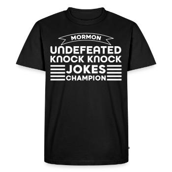 LDS Missionary - Men's Premium Organic T-Shirt - black - Front - Nico (187cm)