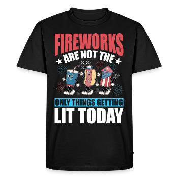 Fireworks are not the only things getting lit - Men's Premium Organic T-Shirt - black - Front - Nico (187cm)