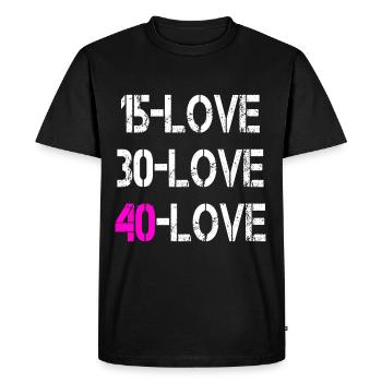 15Love blanc - T-shirt Premium bio Homme - noir - Devant - Nico (187cm)