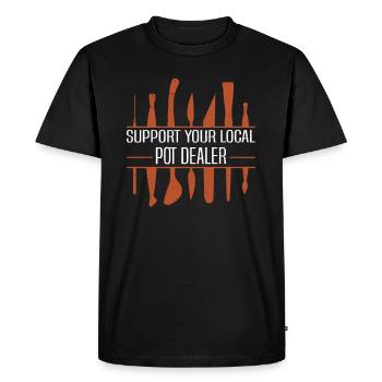 Poterie Argile Cours de poterie Poterie Poterie - T-shirt Premium bio Homme - noir - Devant - Nico (187cm)