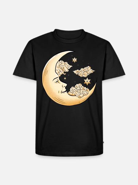 Hippie Aesthetics Celestial Crescent Bohemian - Men's Premium Organic T-Shirt - black