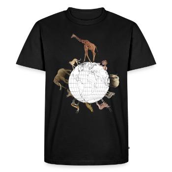 Monde avec les animaux en Afrique Animaux sauvages - gros félin - T-shirt Premium bio Homme - noir - Devant - Nico (187cm)