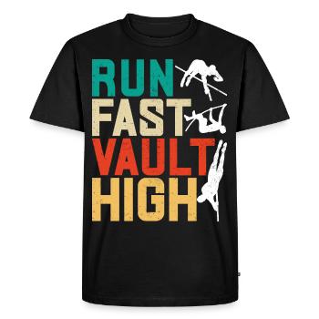 Saut à la perche Saut à la perche - T-shirt Premium bio Homme - noir - Devant - Nico (187cm)